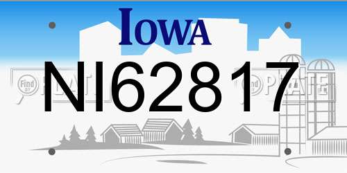 NI62817 Iowa License Plate