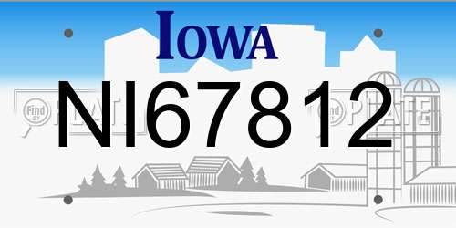 NI67812 Iowa License Plate