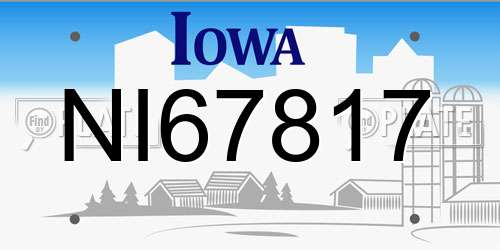NI67817 Iowa License Plate
