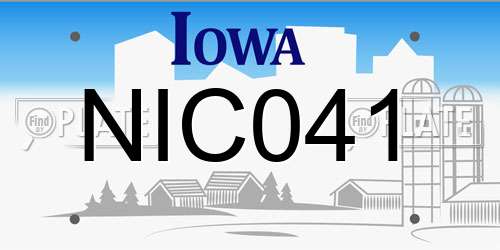 NIC041 Iowa License Plate