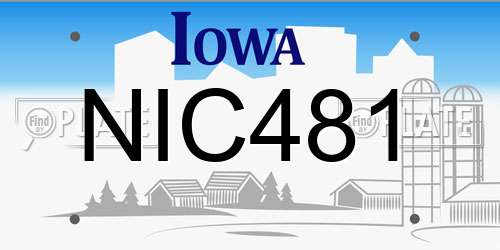 NIC481 Iowa License Plate