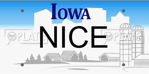 NICE Iowa License Plate