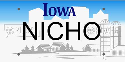 NICHO Iowa License Plate