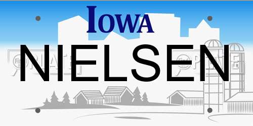 NIELSEN Iowa License Plate
