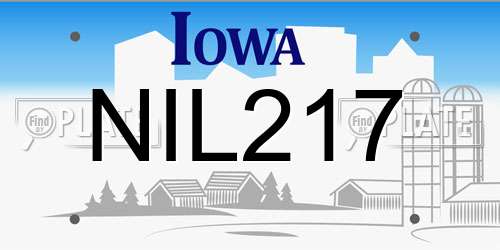 NIL217 Iowa License Plate