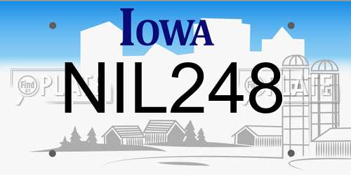 NIL248 Iowa License Plate