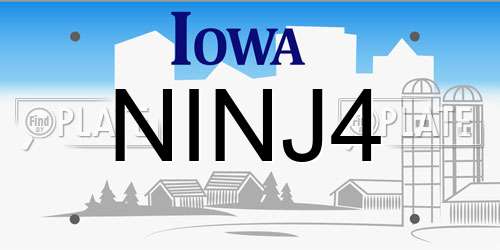 NINJ4 Iowa License Plate