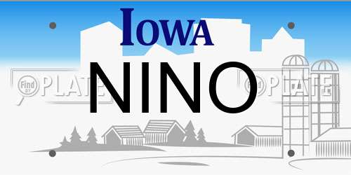 NINO Iowa License Plate