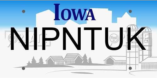 NIPNTUK Iowa License Plate