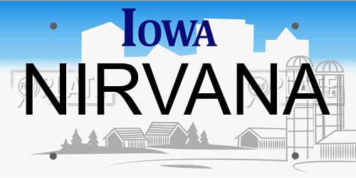 NIRVANA Iowa License Plate