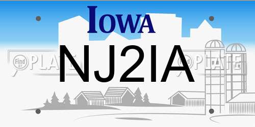 NJ2IA Iowa License Plate