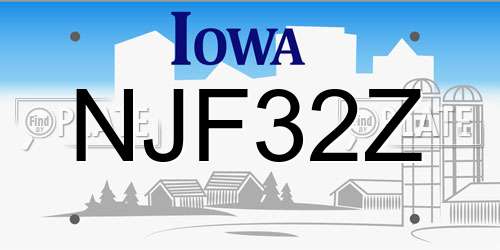 NJF32Z Iowa License Plate