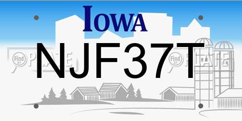 NJF37T Iowa License Plate