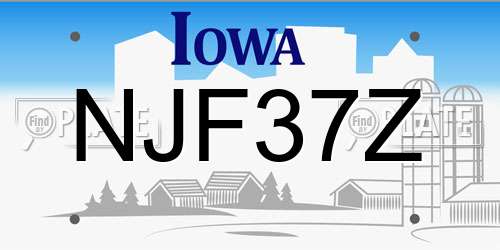NJF37Z Iowa License Plate
