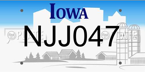NJJ047 Iowa License Plate