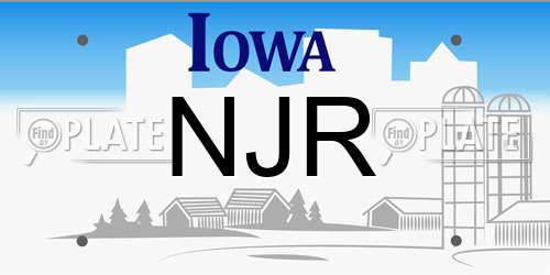 NJR Iowa License Plate