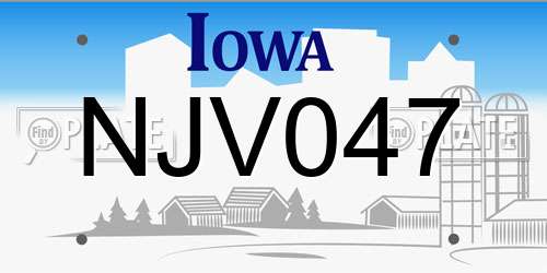 NJV047 Iowa License Plate