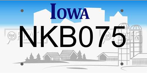 NKB075 Iowa License Plate