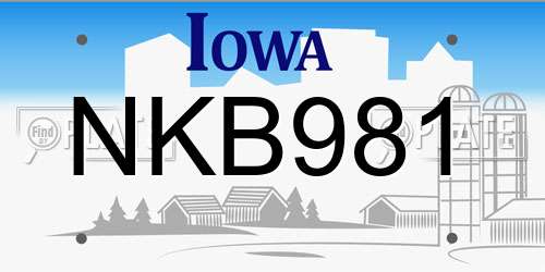 NKB981 Iowa License Plate