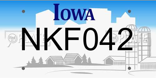 NKF042 Iowa License Plate