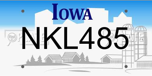 NKL485 Iowa License Plate
