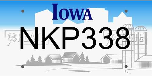 NKP338 Iowa License Plate