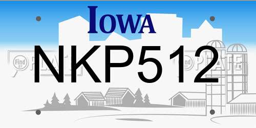NKP512 Iowa License Plate