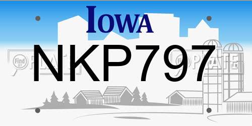 NKP797 Iowa License Plate