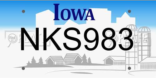 NKS983 Iowa License Plate