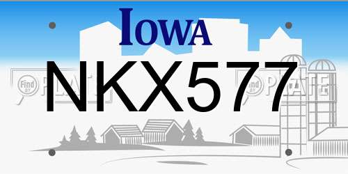 NKX577 Iowa License Plate