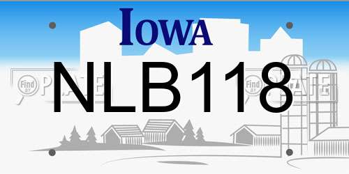NLB118 Iowa License Plate