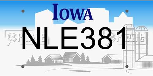 NLE381 Iowa License Plate