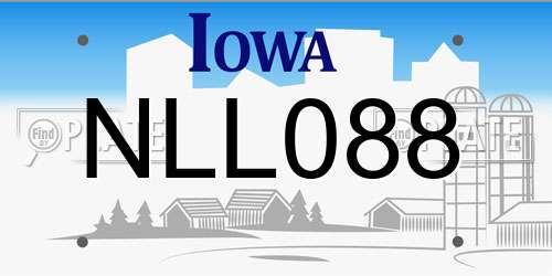 NLL088 Iowa License Plate