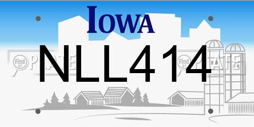 NLL414 Iowa License Plate