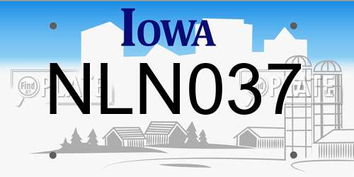 NLN037 Iowa License Plate
