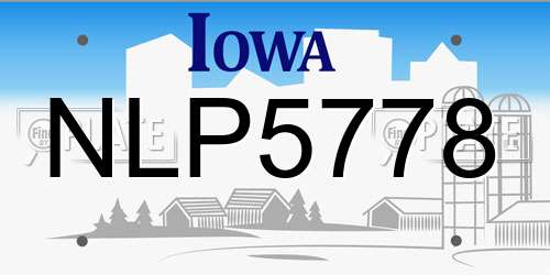 NLP5778 Iowa License Plate