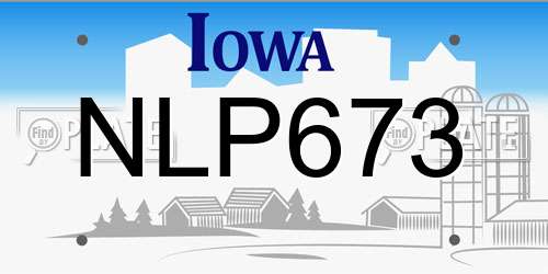 NLP673 Iowa License Plate