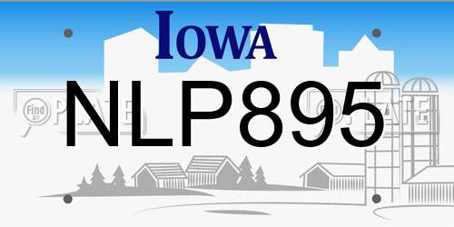 NLP895 Iowa License Plate
