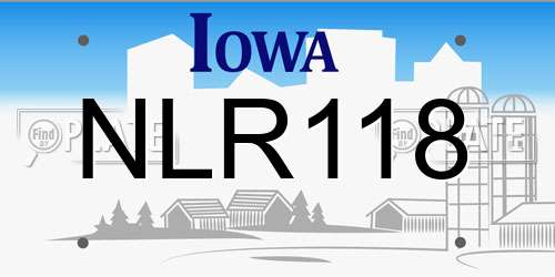 NLR118 Iowa License Plate