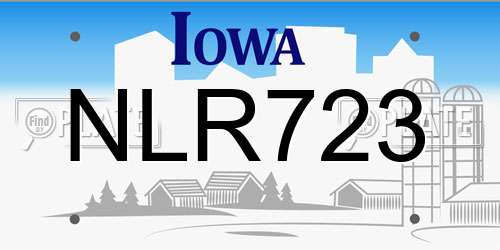 NLR723 Iowa License Plate