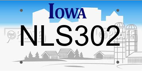 NLS302 Iowa License Plate