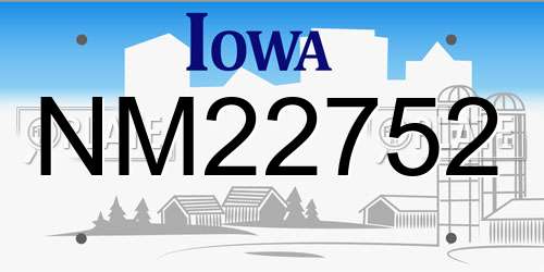 NM22752 Iowa License Plate