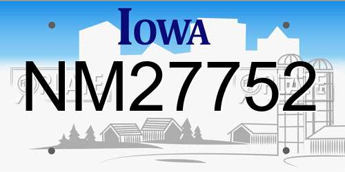 NM27752 Iowa License Plate