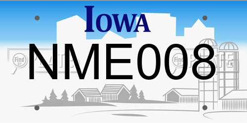 NME008 Iowa License Plate