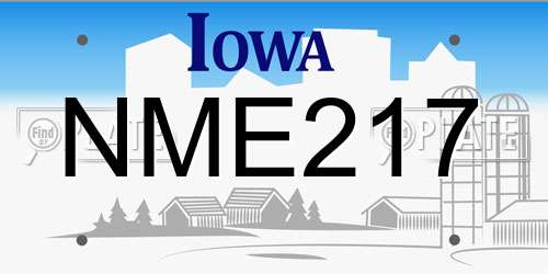 NME217 Iowa License Plate