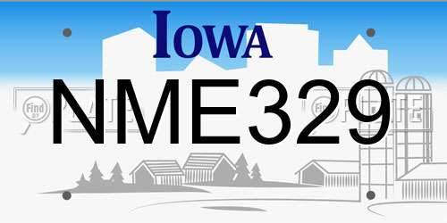 NME329 Iowa License Plate