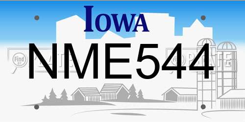 NME544 Iowa License Plate