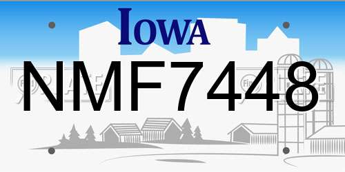 NMF7448 Iowa License Plate