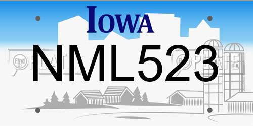 NML523 Iowa License Plate