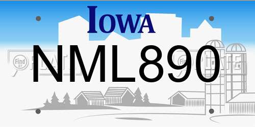 NML890 Iowa License Plate